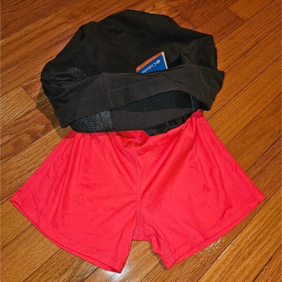 NWT Columbia Girls Mega Trail Skort. Size M Grey Skort with Red Built-in Short. - Picture 3 of 6
